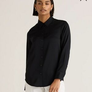 Quince Washable Stretch Silk Blouse (Small)